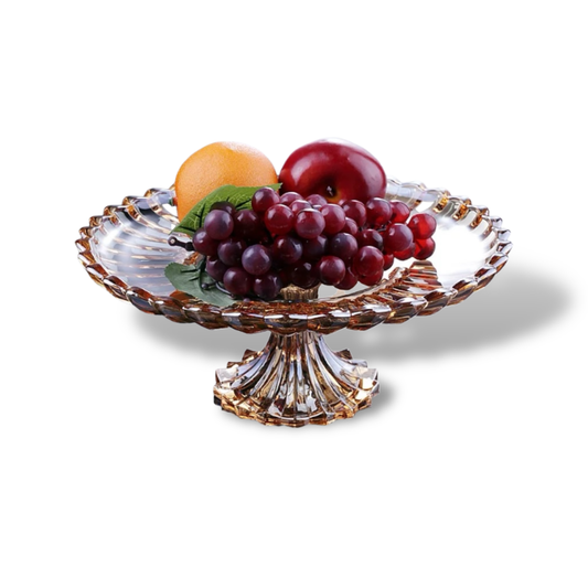 Crystal Glass Cake Holder Stand - Smoke Finish