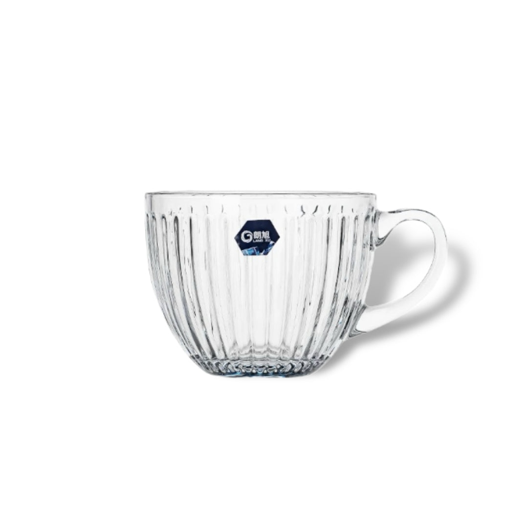 Set of 2 Glasses – 460 ml Large Cappuccino Coffee Cup with Handle Mug