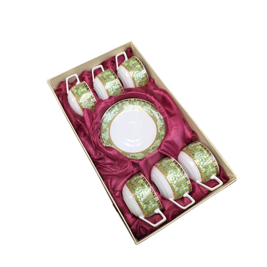 12 Pc Royal King Bone China Tea Cup and Saucer Set