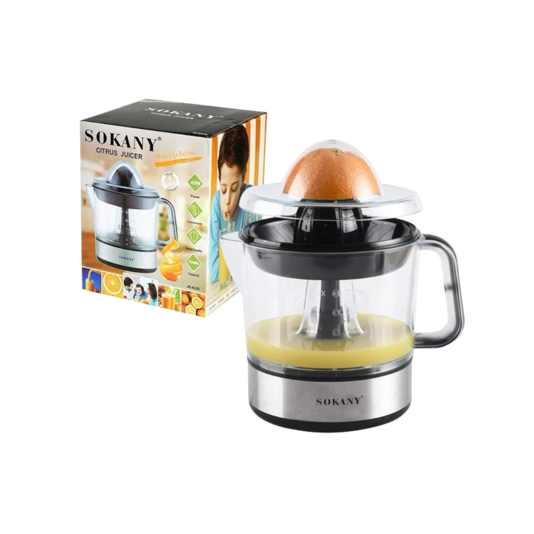 Sokany Citrus Push Juicer Stainless Steel and Glass - 700 ML
