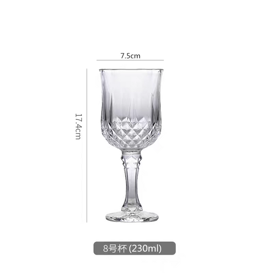 CRYSTAL GLASS CHALICE DRINKWARE 230ML SET OF 6 PCS