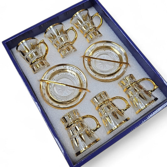 12 PIECE GOLD TEA SET
